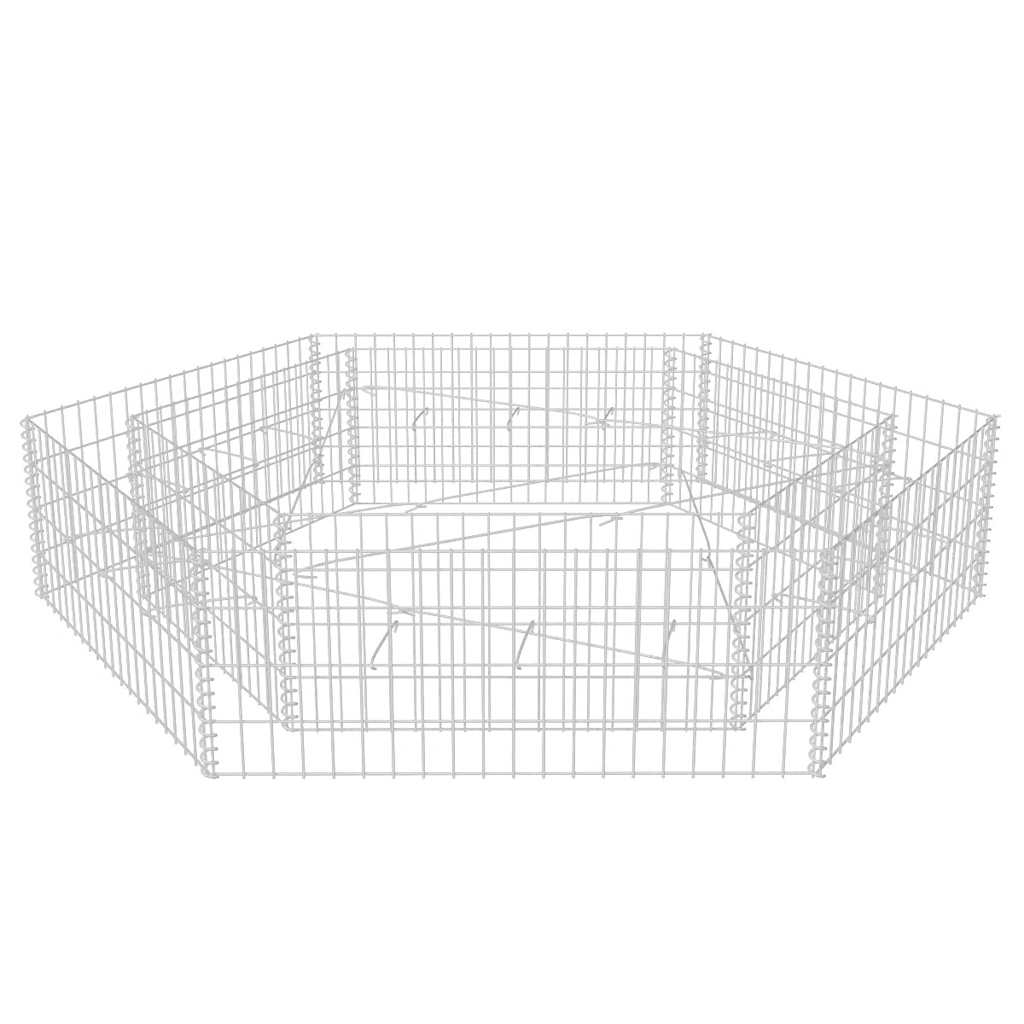 vidaXL Šestihranný gabionový vyvýšený záhon 200 x 173 x 40 cm