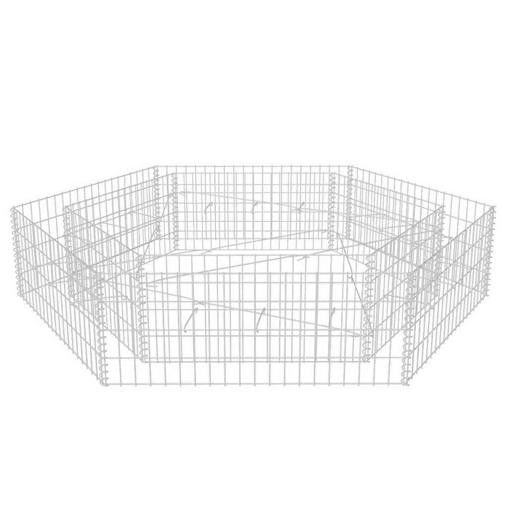 vidaXL Šestihranný gabionový vyvýšený záhon 200 x 173 x 40 cm
