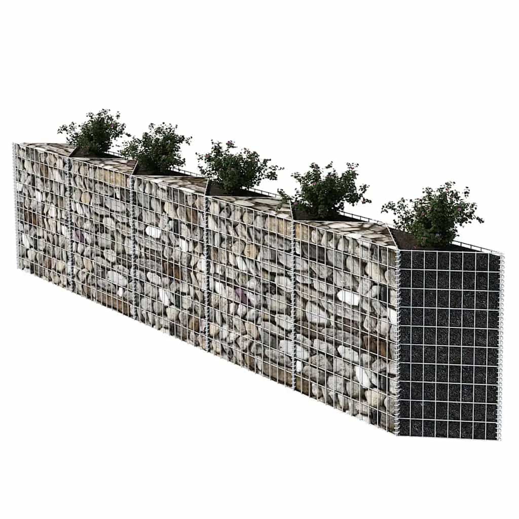 Horganyzott acél gabion kosár 300 x 30 x 100 cm 