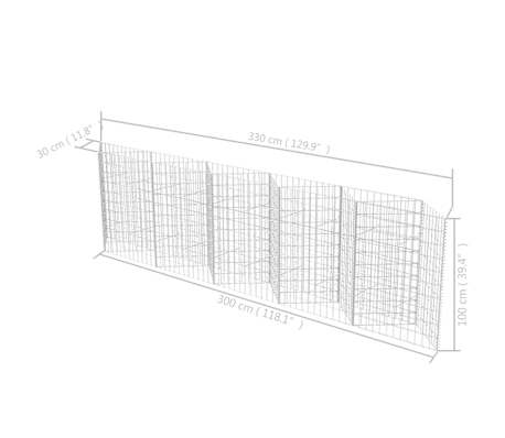 VidaXL Panier De Gabion En Forme De U Acier Galvanisé 160x20x150