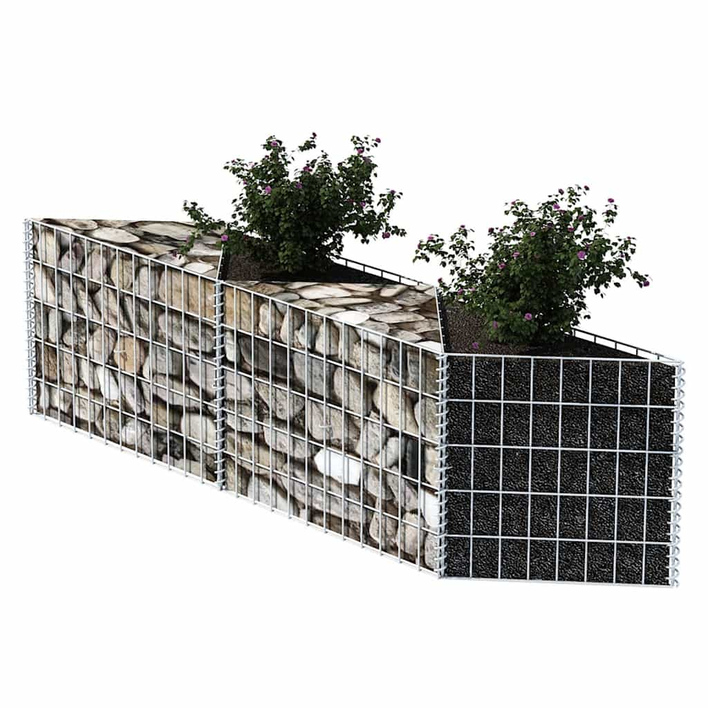 vidaXL Gabion Basket Galvanised Steel 47.2"x11.8"x19.7"