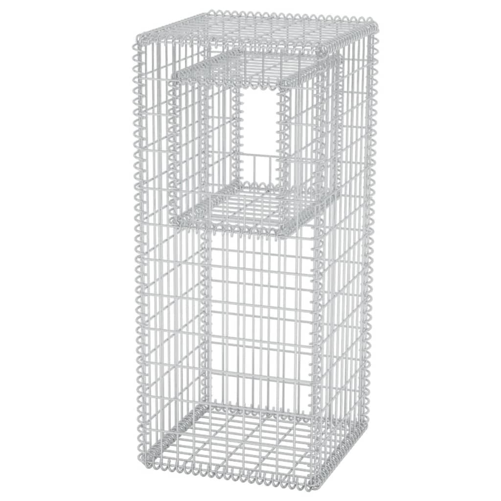 Image of vidaXL Gabion Basket Post/Planter Steel 50x50x120 cm