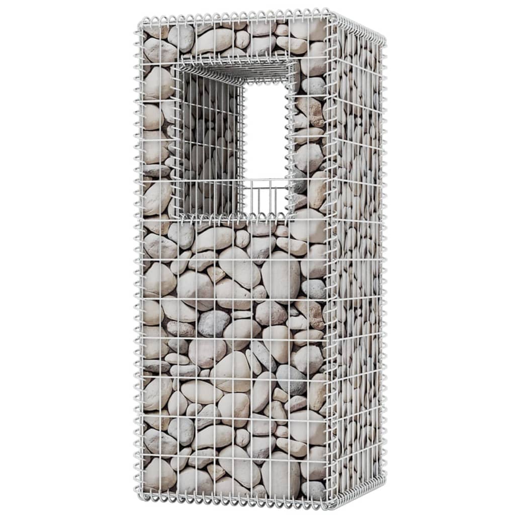 2 db acél gabion kosár oszlop / ágyás 50 x 50 x 120 cm 