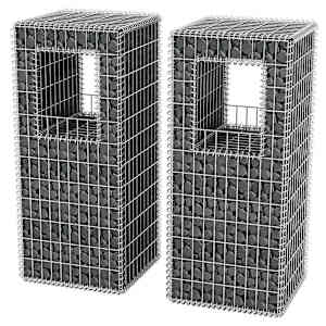 Gabionový sloup / truhlík 2 ks ocelový 50 x 50 x 120 cm - obrázek 3