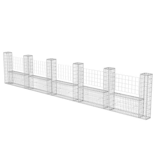 vidaXL gabioonkorv U-kujuline, tsingitud teras 570 x 20 x 100 cm