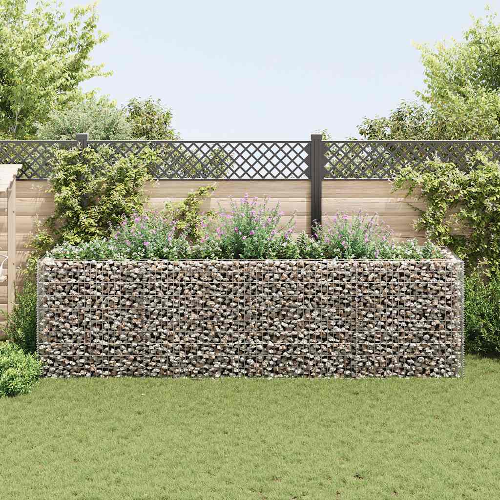 vidaXL Strat înălțat gabion, 360 x 90 x 100 cm, oțel