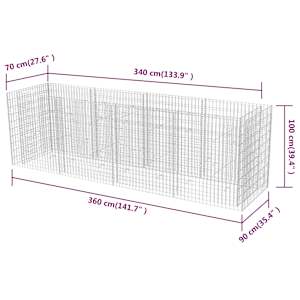 Gabionový vyvýšený záhon ocel 360 x 90 x 100 cm - obrázek 6