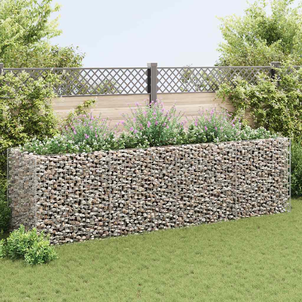 vidaXL Strat înălțat gabion, 360 x 90 x 100 cm, oțel
