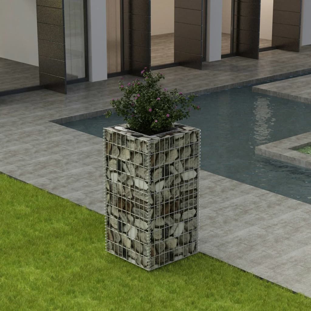 VIDAXL Gabion plantenbak verhoogd 50x50x100 cm staal online kopen