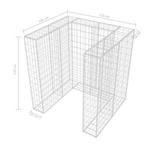 Gabionová zástěna pro 1 popelnici ocelová 110 x 100 x 120 cm - obrázek 9