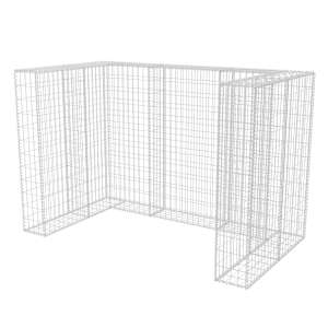 Gabionová zástěna pro 2 popelnice ocelová 180 x 100 x 120 cm - obrázek 2