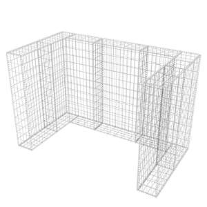 Gabionová zástěna pro 2 popelnice ocelová 180 x 100 x 120 cm - obrázek 5