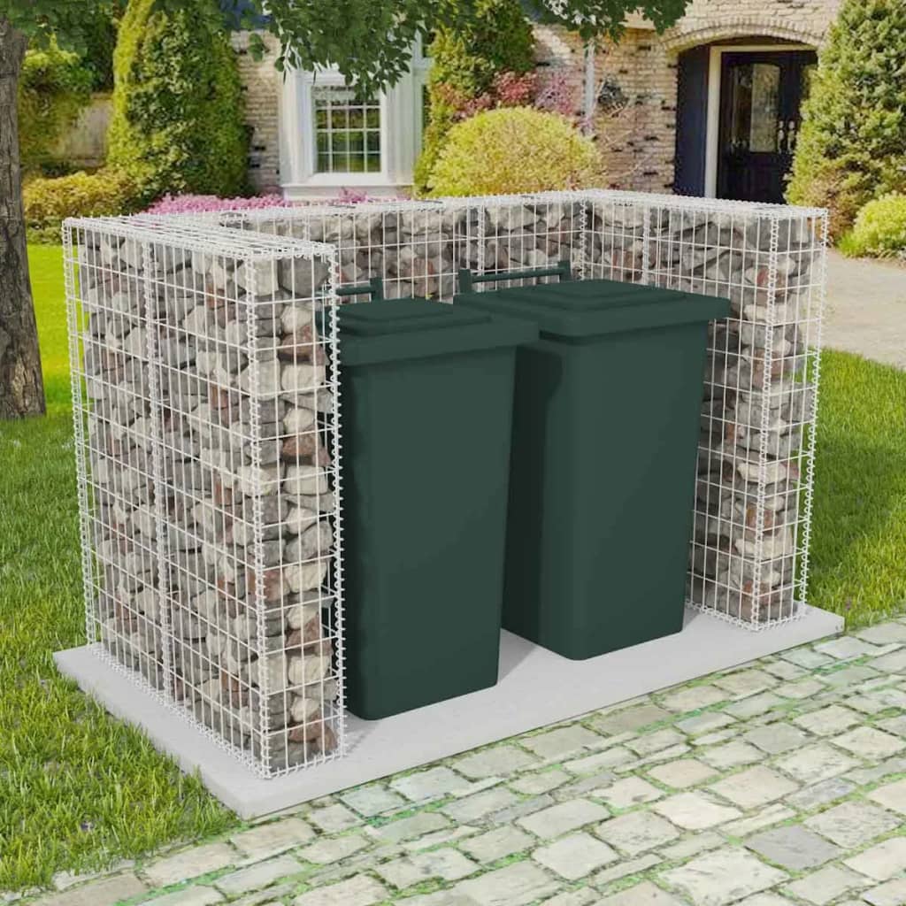 vidaXL Gabion dublu îngrădire pubelă, oțel, 180 x 100 x 120 cm 