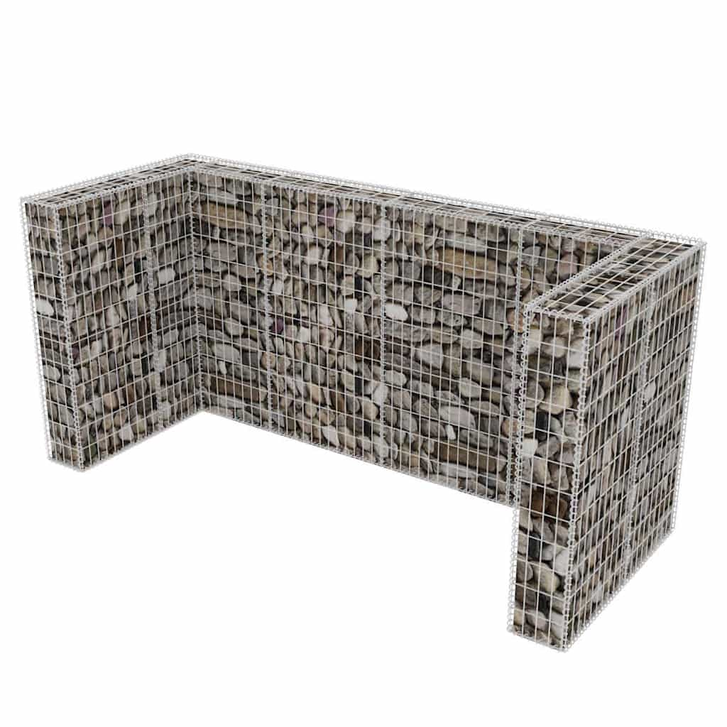 vidaXL Gabion Triple Wheelie Bin Surround Steel 98.4"x39.4"x47.2"