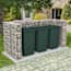 vidaXL acél gabion 3 db gurulós kukához 250 x 100 x 120 cm termék 2. képe