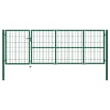 vidaXL postidega aiavärav 350 x 100 cm, terasest, roheline