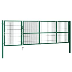 vidaXL Gartentor mit Pfosten 350x100 cm Stahl Gr&uuml;n