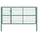 vidaXL postidega aiavärav 350 x 140 cm, terasest, roheline
