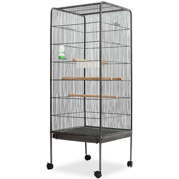 vidaXL linnupuur, must, 54 x 54 x 146 cm, teras