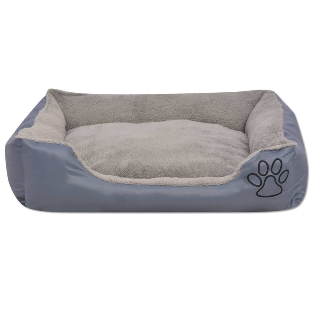 Thumbnail - vidaXL Hundebett mit gepolstertem Kissen Größe L Grau