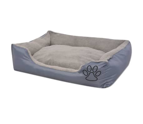 vidaXL &Scaron;uns guolis su mink&scaron;ta pagalvėle, dydis XXL, pilkas