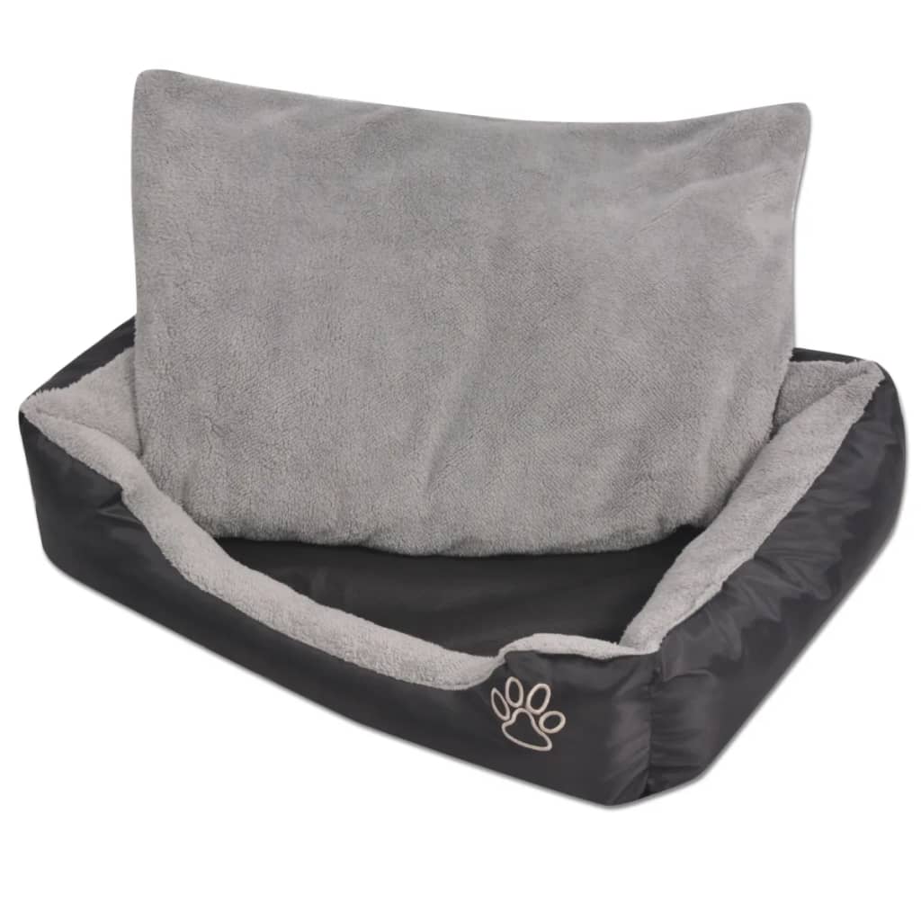 Lit pour chiens avec coussin rembourré Taille M Noir