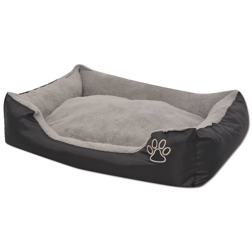 vidaXL Кучешко легло с подплатена възглавница, размер XXXL, черно