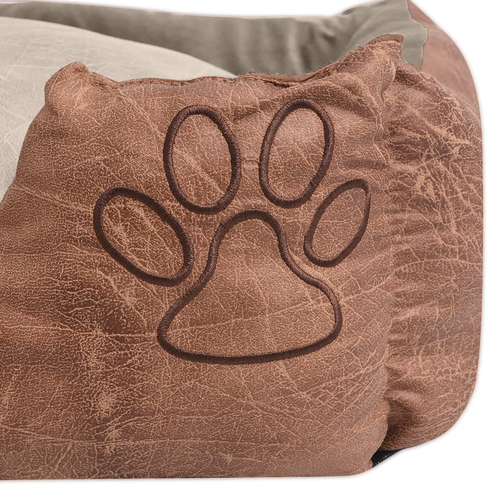 Thumbnail - vidaXL Hundebett mit Kissen PU Kunstleder Größe L Beige