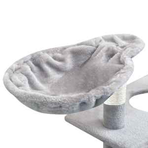 Škrabadlo pro kočky se sisalovými sloupky, 150 cm, šedá - obrázek 5