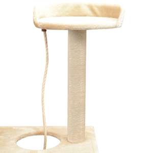 Škrabadlo pro kočky se sisalovými sloupky, 150 cm, béžová - obrázek 4