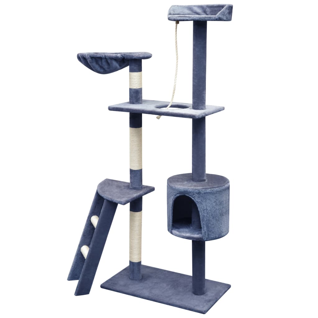 vidaXL Penjalica Grebalica za Mačke sa Stupovima od Sisala 150 cm Tamno Plava