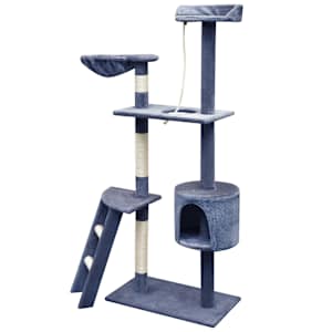 Škrabadlo pro kočky se sisalovými sloupky, 150 cm, tmavě modrá - obrázek 2