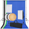 vidaXL fotostuudio komplekt viie tausta ja kahe softboxiga