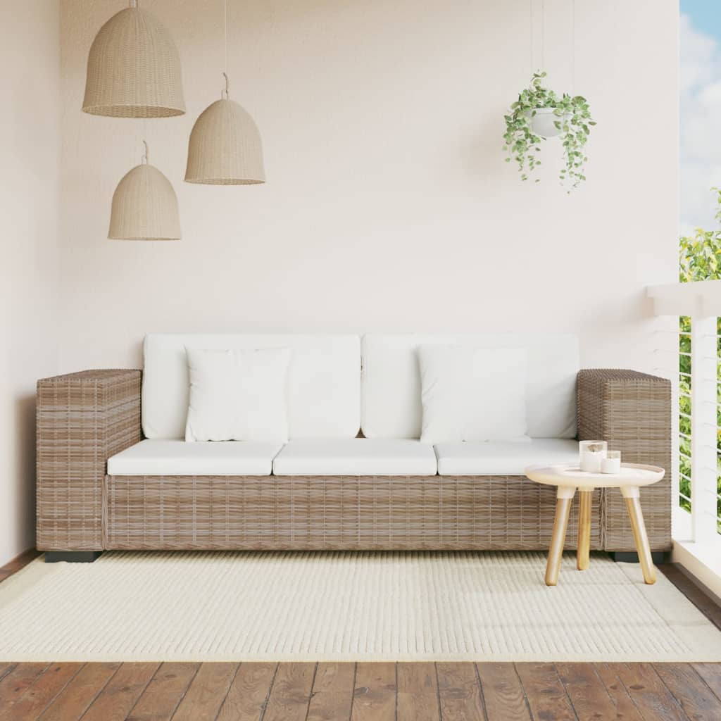 8-tlg. 3-Sitzer Sofa Set Echt Rattan