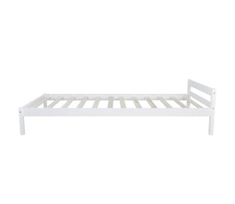 vidaXL Bed Frame White Solid Pinewood 90x190 cm 3FT Single