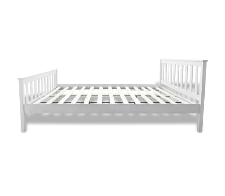 vidaXL Bed Frame White Solid Pinewood 135x190 cm 4FT6 Double