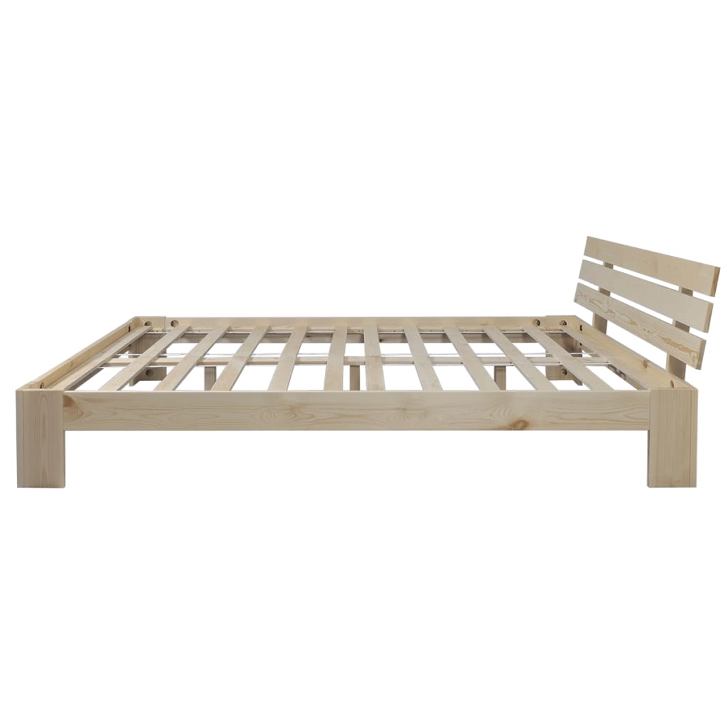 vidaXL Bed Frame Solid Pinewood 135x190 cm 4FT6 Double