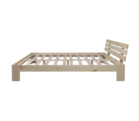 vidaXL Bed Frame Solid Pinewood 135x190 cm 4FT6 Double