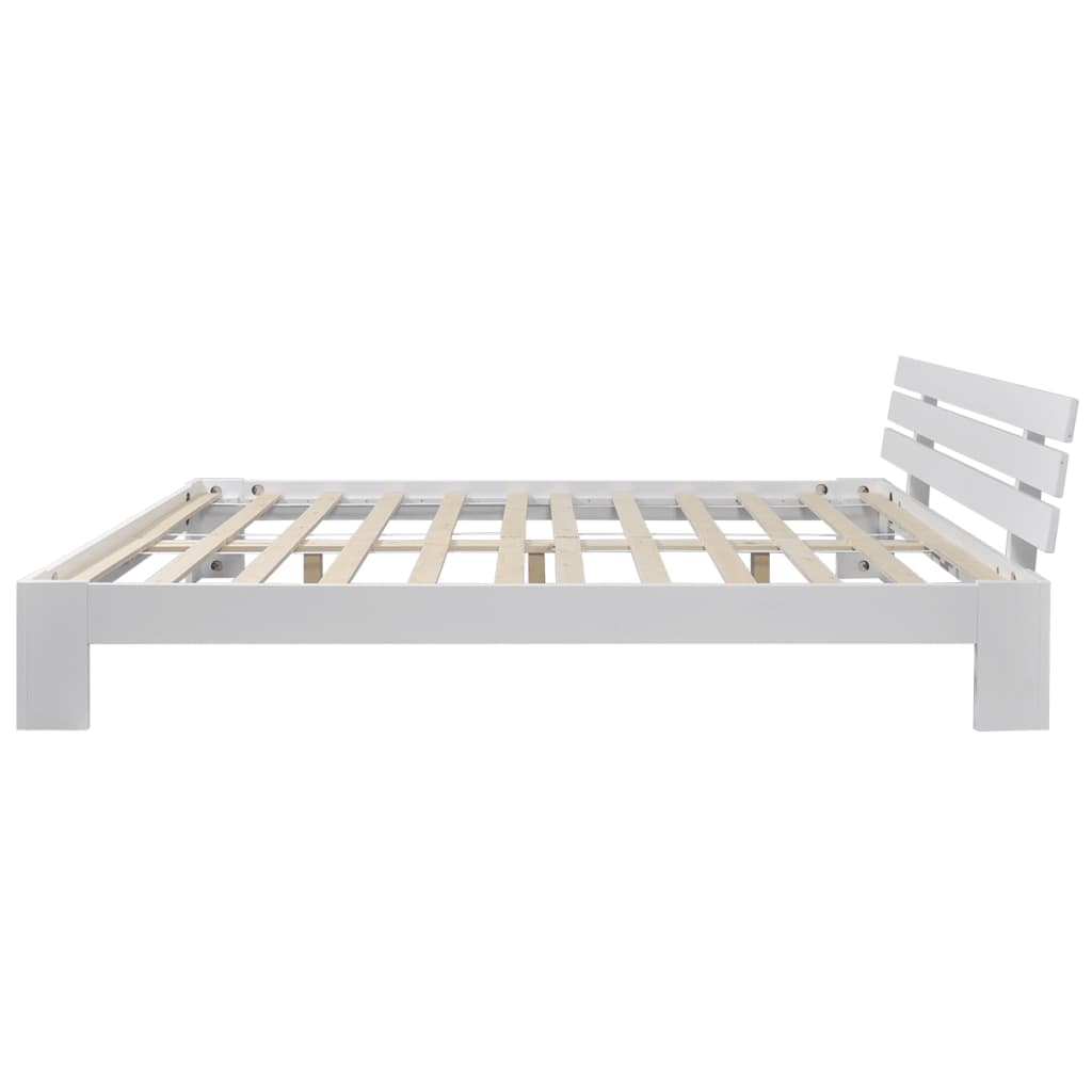 vidaXL Bed Frame White Solid Pinewood 135x190 cm 4FT6 Double