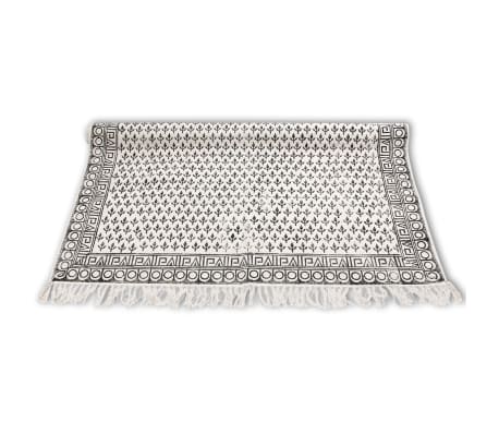 vidaXL Baumwolle Teppich 180x120 cm Schwarz und Weiß