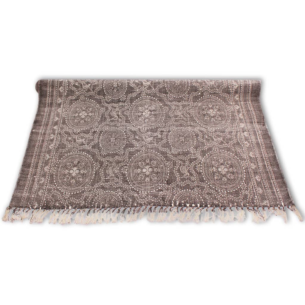 vidaXL Tapis 180 x 120 cm Coton Couleur foncée