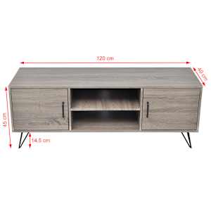 TV stolek 120 x 40 x 45 cm šedý - obrázek 5