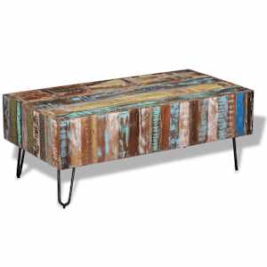 Konferenční stolek masivní recyklované dřevo 100 x 50 x 38 cm - obrázek 2
