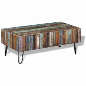 Konferenční stolek masivní recyklované dřevo 100 x 50 x 38 cm - obrázek 7
