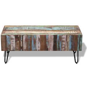 Konferenční stolek masivní recyklované dřevo 100 x 50 x 38 cm - obrázek 8