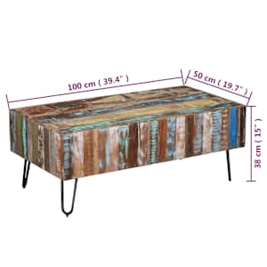 Konferenční stolek masivní recyklované dřevo 100 x 50 x 38 cm - obrázek 10