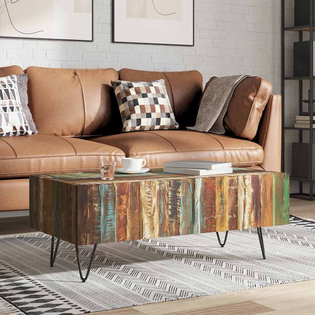 vidaXL Măsuță de cafea, 100 x 50 x 38 cm, lemn masiv reciclat