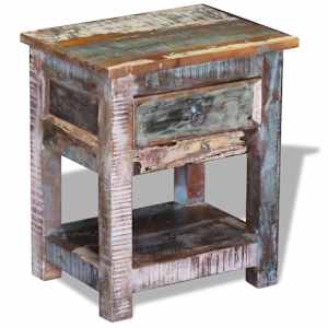 Odkládací stolek zásuvka masivní recyklované dřevo 43x33x51 cm - obrázek 2