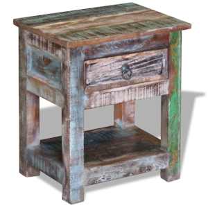 Odkládací stolek zásuvka masivní recyklované dřevo 43x33x51 cm - obrázek 5