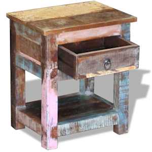 Odkládací stolek zásuvka masivní recyklované dřevo 43x33x51 cm - obrázek 6